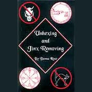 Unhexing and Jinx Removing book cover by Donna Rose featuring protective symbols.