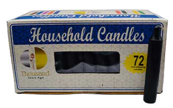 (set of 72) Black 4" household candles