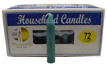 (set of 72) Green 4" household candles