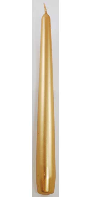 9" Gold taper candle