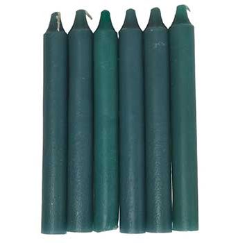 Green 6" Household Candle, Set of 6