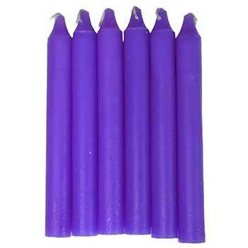 Purple Household Candle, Set of 6, 6"