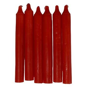 Red 6" Household Candle, Set of 6