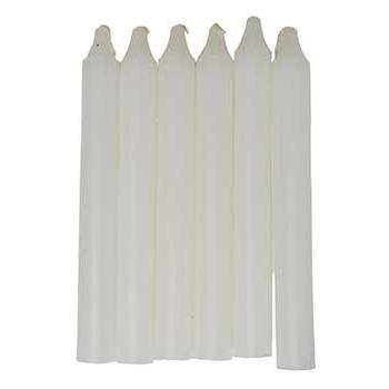 White 6" Household Candle, Set of 6