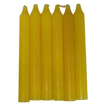 Yellow Household Candle, Set of 6, 6 Inches