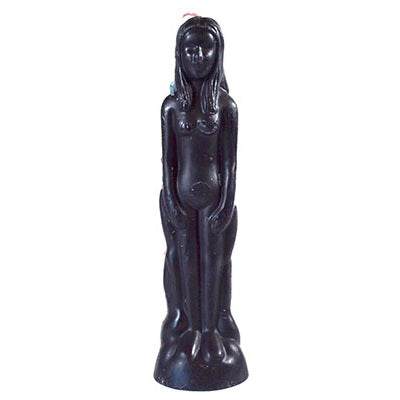 Empowering 8-inch black female candle for spiritual protection and empowerment rituals