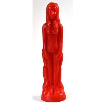 Red Female Candle, 8 Inches