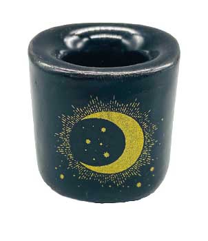 Moon & Star Black ceramic holder