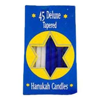 Assorted Hanukkah candles in blue and white colors for spiritual protection and ritual use, set of 45 with 1-hour burn time