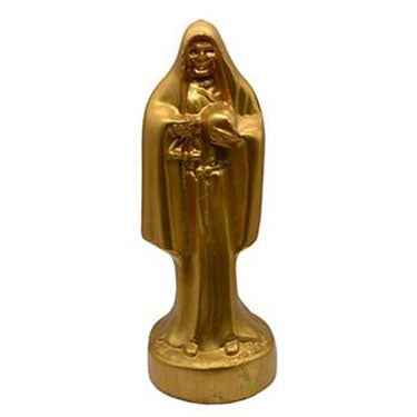 10" gold Holy Death figure candle for spiritual rituals and protection