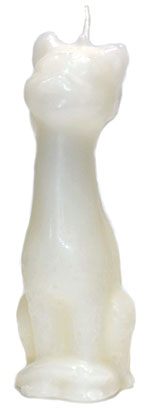 5 1/2" White Cat candle