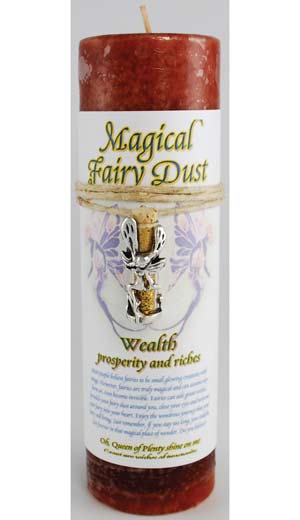 Wealth Pillar Candle with Fairy Dust Necklace