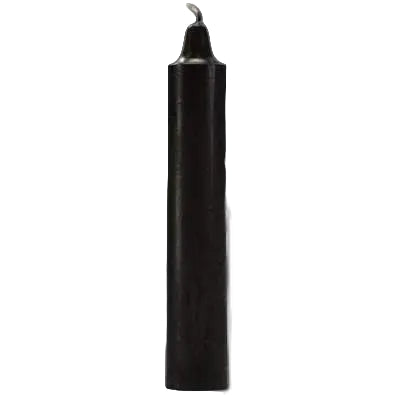 Black candle on a white background