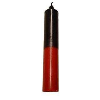 9-inch black and red pillar candle for spiritual protection and reversal rituals