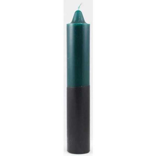 9-inch green and black reversing pillar candle for metaphysical use and spiritual rituals