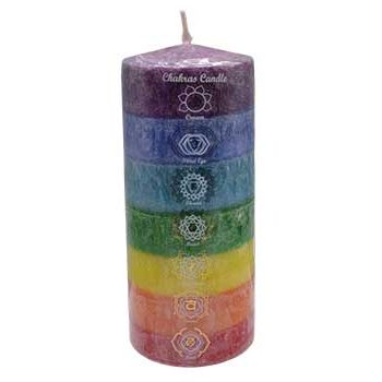 7 Chakra Pillar Candle, 3" x 6"