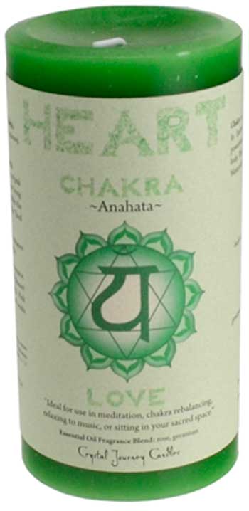 Heart Chakra pillar candle 3" x 6"