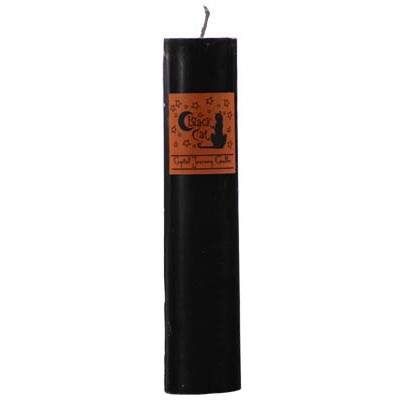 Black Cat pillar candle handcrafted in USA with pure wax and essential oil scent