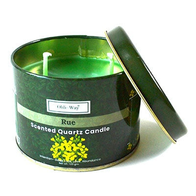 Ruda (Rue) Quartz Tin Candle by Ohli Way