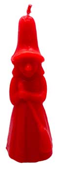 6"-7" Red Witch candle