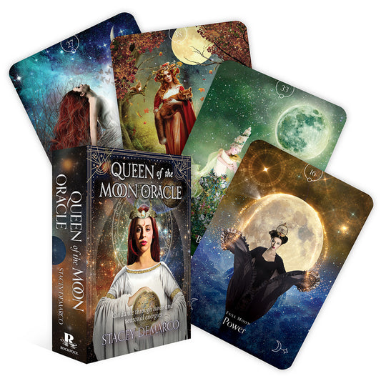 Queen of the Moon Oracle: Guidance through Lunar and Seasonal Energies (44 Full-Color Cards and 120-Page Guidebook) (Rockpool Oracle Card Series) by Stacey Demarco