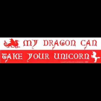 My Dragon Can Take Your Unicorn bumper sticker