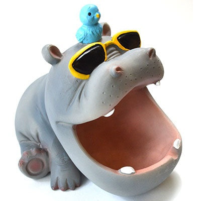 Resin Hippo Ashtray, 5 1/2"