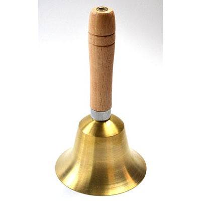 Brass and Wood Hand Bell, 6"