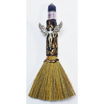 Angel with Crystal Altar Broom, 7 1/2"