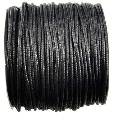 Black Waxed Cotton cord 2mm 100 meters