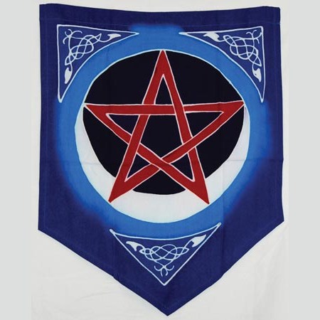 Pentacle Moon Pennant 18" x 16"