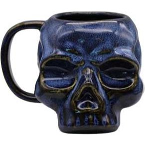 3 3/4" Skull Blue mug
