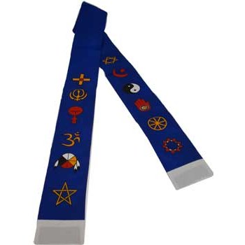 Interfaith Minister's Stole blue/ white