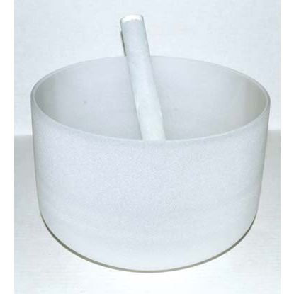 Off White Crystal Singing Bowl, 8 Inch