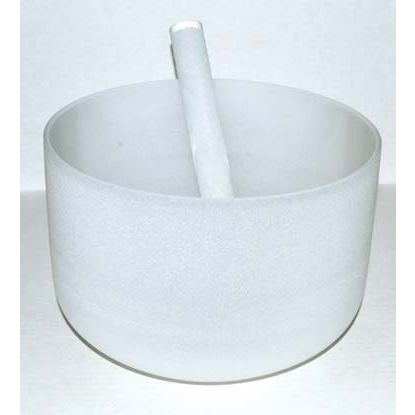 Off White Crystal Singing Bowl, 8 Inch