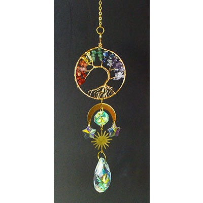 7 Chakra Tree of Life Suncatcher, 15"