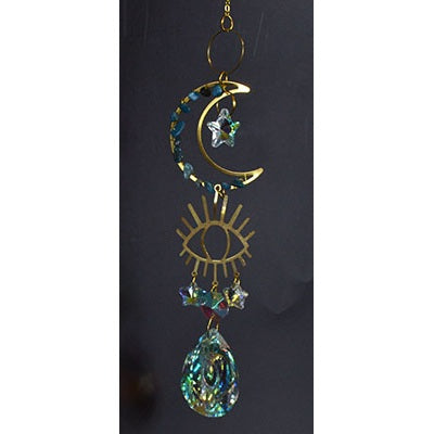 Evil Eye Crescent Sun Catcher, 16"