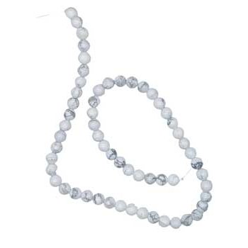 Howlite Beads String, 6mm, 60 Per Strand