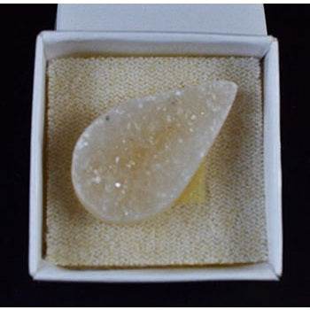 Amethyst Tear Druse Cabochon crystal for empath protection and spiritual healing, 1.5 inches