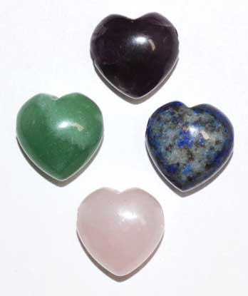 15mm Heart Beads various stones (2/pk)