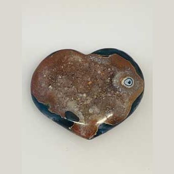 large Heart Puffed Druze Agate