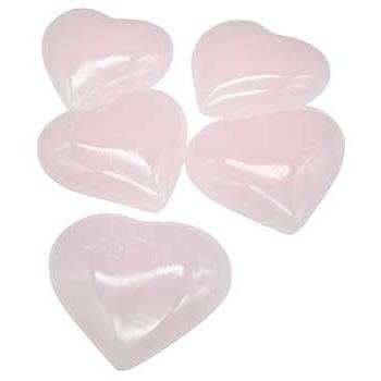 set of 5 2" Calcite, Pink heart
