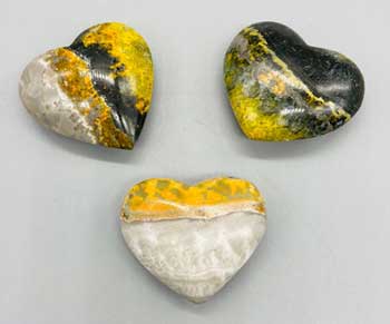 1 3/4" Jasper, Bumble Bee heart