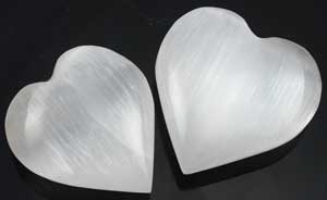 White Selenite heart 1 1/4" - 2"