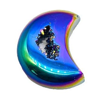 Moon Rainbow Druse Agate Geode, 3"