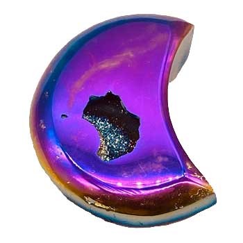 Moon Rainbow Druse Agate Geode, 4"