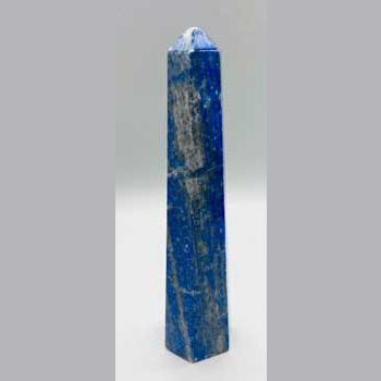 6+ inch Lapis Lazuli obelisk with blue and white inclusions for energy and spiritual alignment