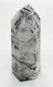 3+" Quartz w Black Tourmaline obelisk