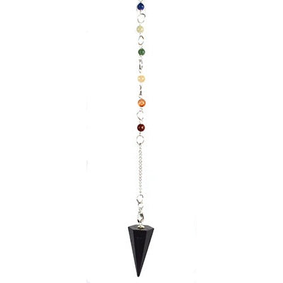Shungite Chakra Pendulum, 6-Sided
