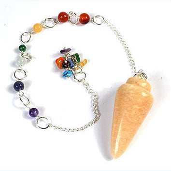 Moonstone, Peach 7 Chakra pendulum